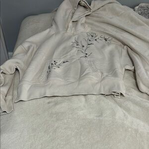 Abercrombie & Fitch Cream Floral Hoodie